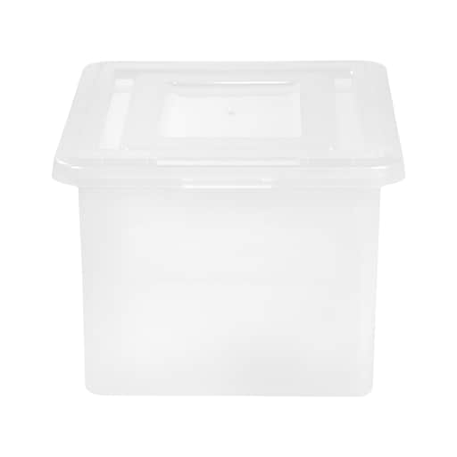 Staples Hanging File Box, Snap Lid, Letter/Legal Size, Clear