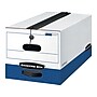 Bankers Box Liberty Plus Heavy-Duty FastFold File Storage Boxes, String & Button, Letter Size, White/Blue, 12/Carton (11111)~#|#~sp40285856_sc7