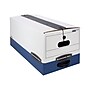 Bankers Box Liberty Plus Heavy-Duty FastFold File Storage Boxes, String & Button, Letter Size, White/Blue, 12/Carton (11111)~#|#~sp40285858_sc7