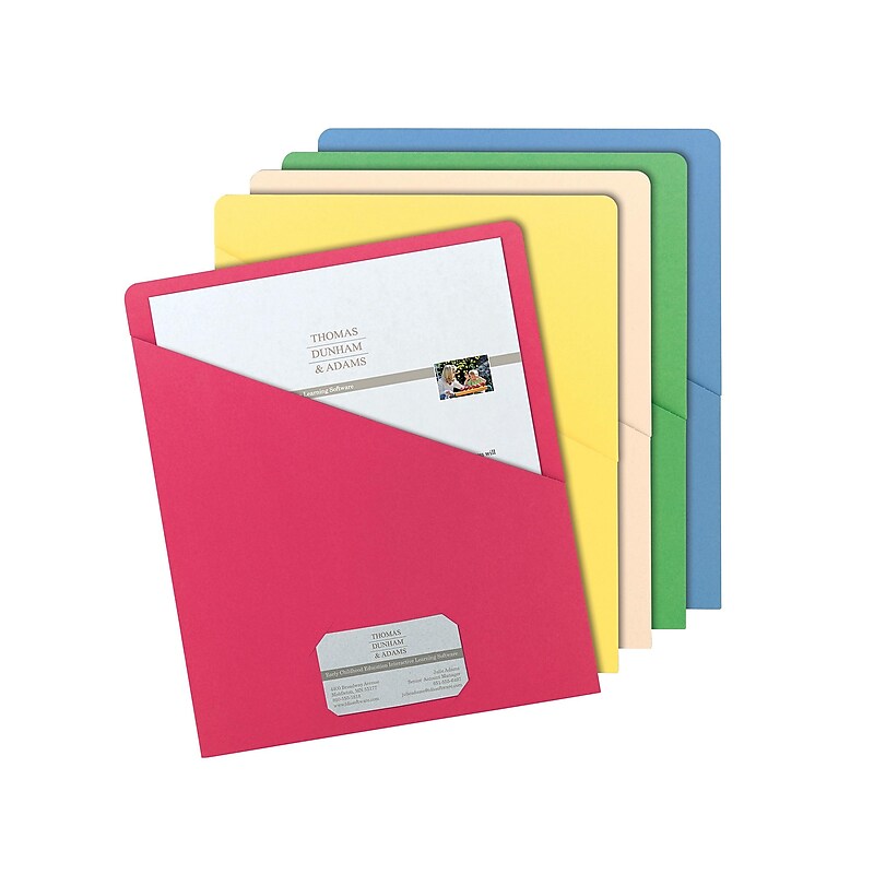 Smead Organized Up Slash File Jackets, Letter Size, Assorted, 25/Pack (75425) image 1