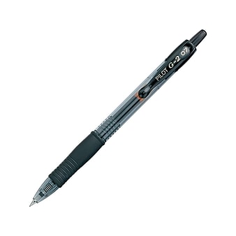 Pilot G2 Retractable Gel Pens, Fine Point, Black Ink, Dozen (31020)