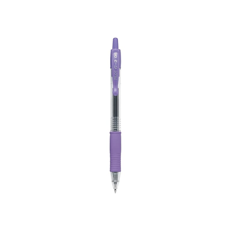 Pilot G2 Retractable Gel Pens, Extra Fine Point, Purple Ink, Dozen (31006) image 1