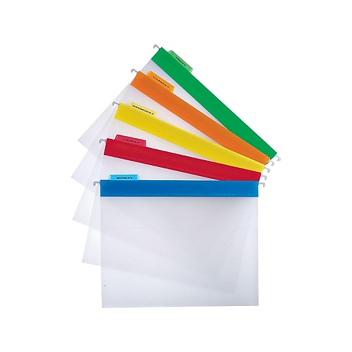 Staples poly hanging file folders letter size clear with assorted