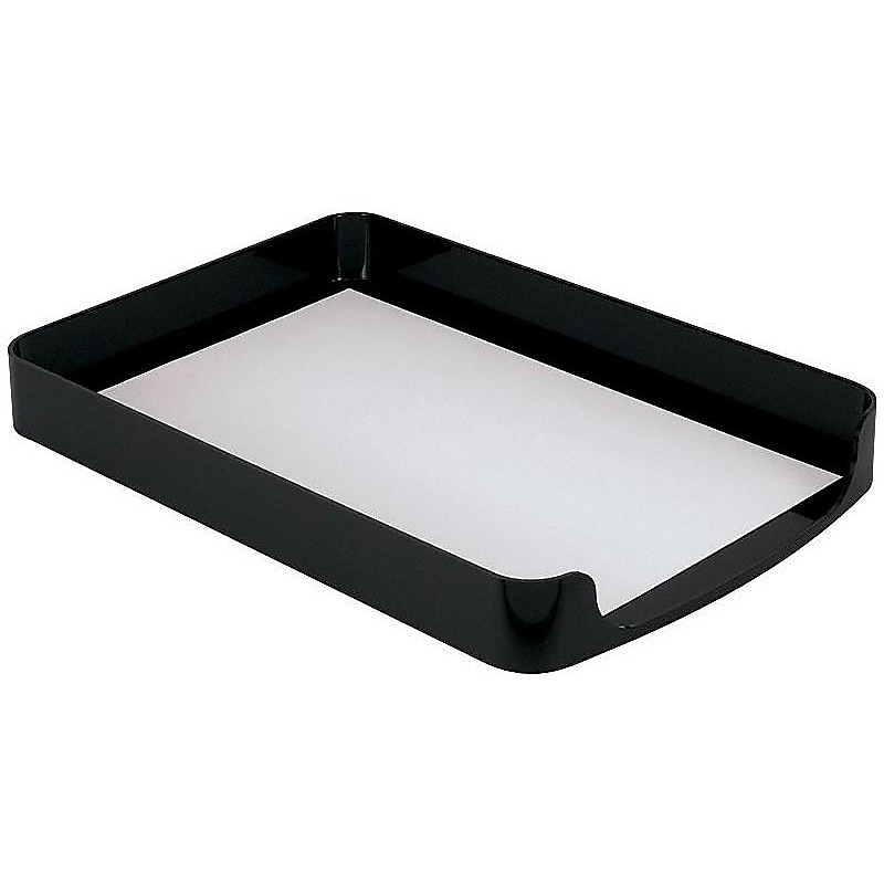 Staples Letter Tray, Polished Black Polystyrene (DPS03538) image 1