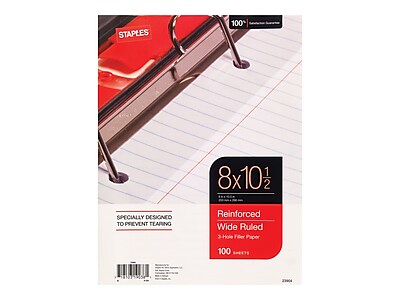 UPC 718103190381 product image for Staples Reinforced Wide Filler Paper, 8