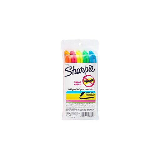 Sharpie Pocket Stick Highlighters, Chisel, Assorted, 5/Pack (27075) at