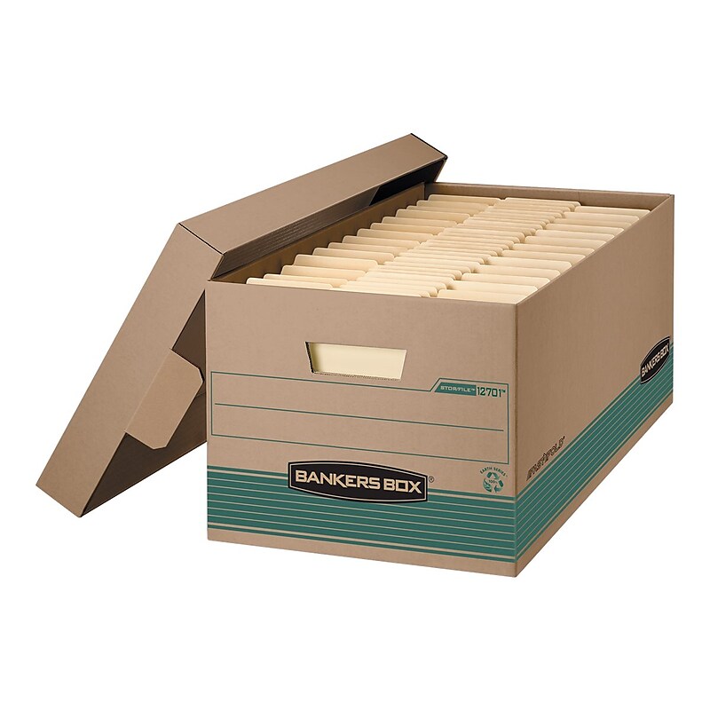 Bankers Box Stor/File Medium-Duty File Storage Boxes, Lift-Off Lid, Legal Size, Brown, 12/Carton (1270201) image 1