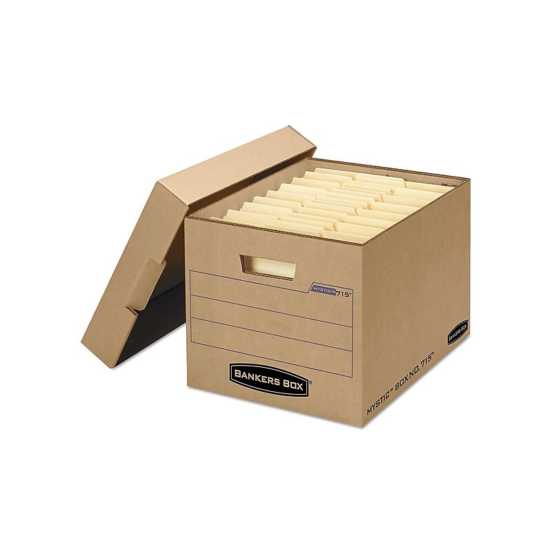 Bankers Box Heavy-Duty Corrugated File Storage Boxes, Lift-Off Lid, Letter/Legal Size, Kraft, 25/Carton (7150001) image 1