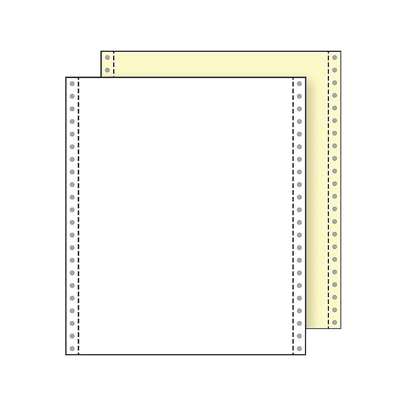 Printworks Professional 9.5" x 11" Carbonless, White/Canary, 1400/Carton (02232) image 1