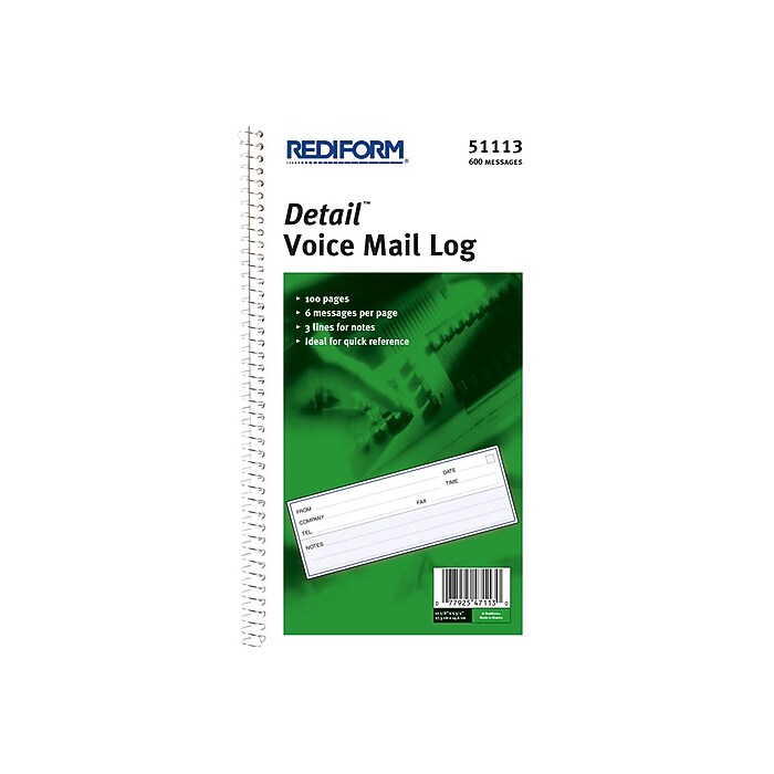 【earBOOKS】MESSAGE IN A BOX Rediform Detail Phone Message Pad, 10.63