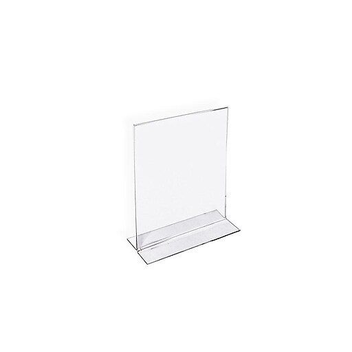Azar Displays 152720 5.5-Inch Width by 7-Inch Height Double-Foot Acrylic Sign Holder 10-Pack