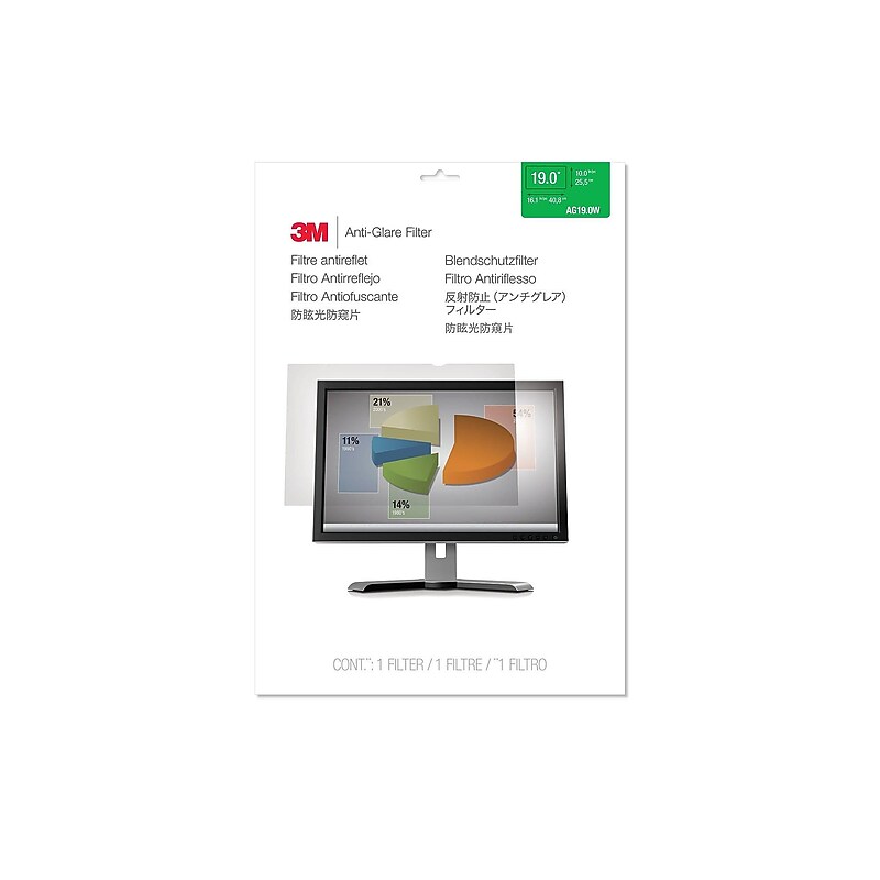 3M™ Anti-Glare Filter for 19" Widescreen Monitor (16:10) (AG190W1B) image 1