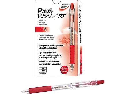 Pentel RSVP Kugelschreiber – 12er Pack In Orange – Mit Loch In Der Kappe Zum Befestigen