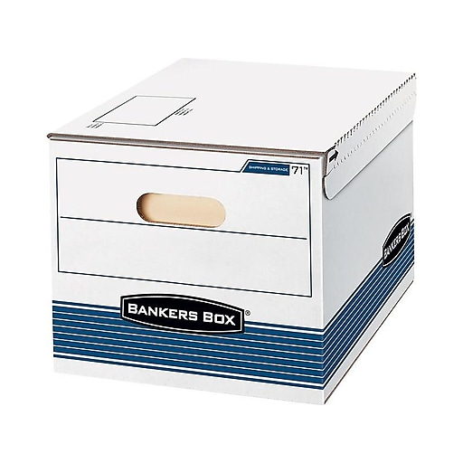 FastFold Bankers Box SYSTEMATIC Medium-Duty Storage Boxes 0005502 Attached Flip-Top Lid Letter/Legal Case of 12