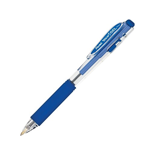 Pentel® WOW™ Retractable GelInk Pens, Medium Point, Blue, Dozen at Staples