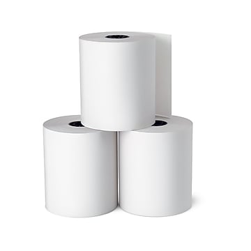 100 Rolls Paper of America  3 Ply White 67' Length x 3" Width 
