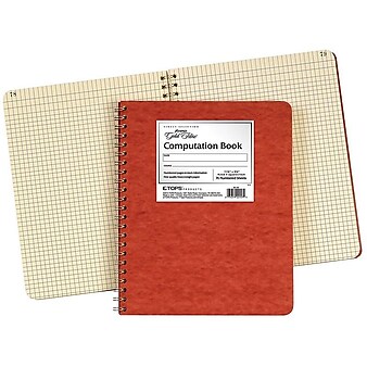 Ampad Notepad, 9.37" x 11.75", Quad Ruled, Red, 76 Sheets/Pad (TOP 22-157)