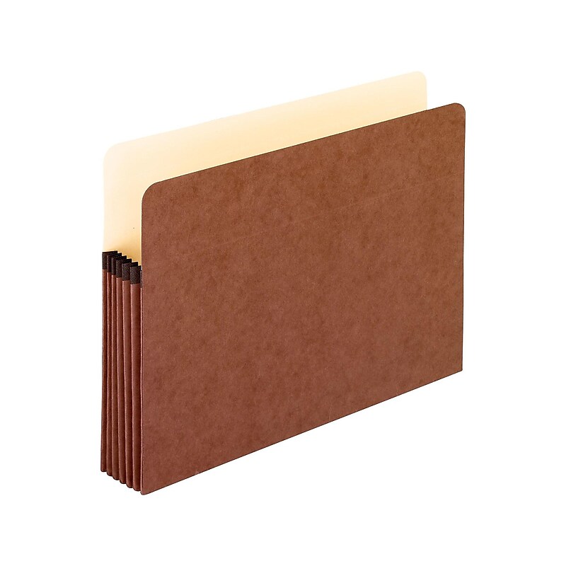 Pendaflex Earthwise Recycled Reinforced File Pocket, 5 1/4" Expansion, Letter Size, Brown, 10/Box (E1534CT) image 1