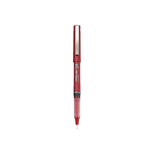Pilot Precise V5 Premium Rolling Ball Stick Pens, Extra Fine Point, Red