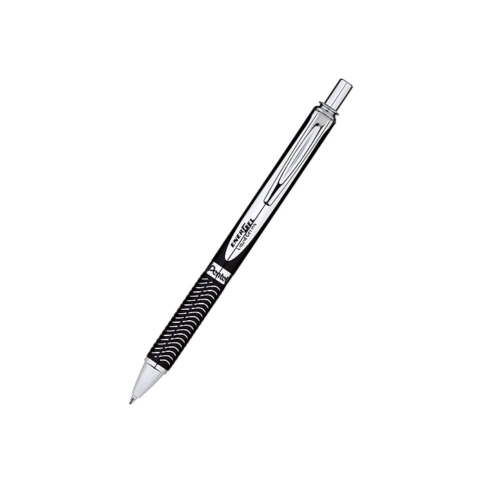 Pentel EnerGel Alloy Retractable Gel Pen, Medium Point, Black Ink