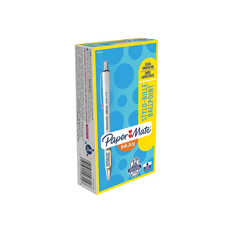 Paper Mate InkJoy 700 RT Retractable Ballpoint Pen, Medium Point, Black Ink, Dozen (1951347) image 1