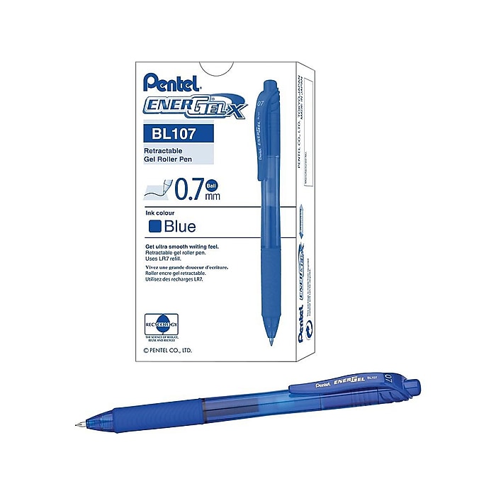 Pentel EnerGel-X RollerGel Retractable Gel Pens, Medium Point