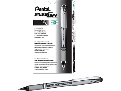 Pentel EnerGel NV Flüssiggelschreiber – 0,7 Mm, Metallspitze, Schwarze Tinte – Box Mit 12 Stück