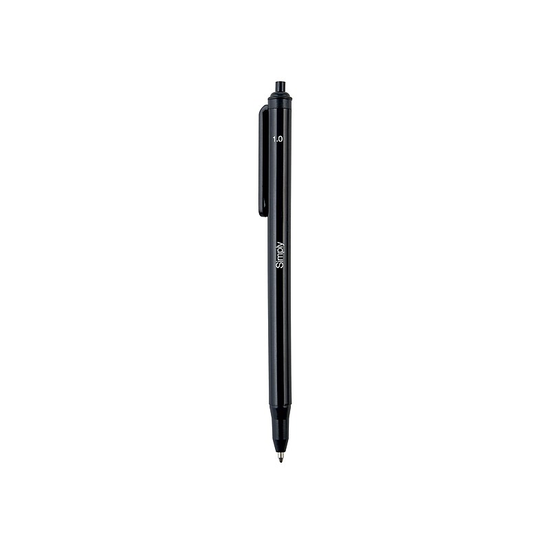 Simply Retractable Ballpoint Pens, Medium Point, Black Ink, Dozen (50790) image 1