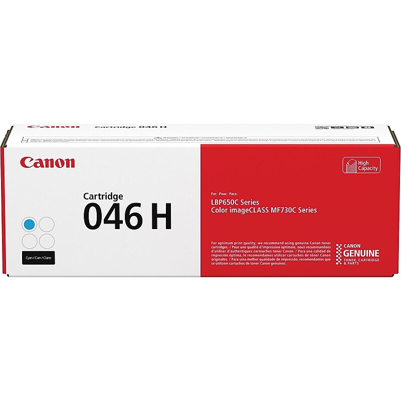 Canon 046 H Cyan High Yield Toner Cartridge, Prints Up to 5,000 Pages (1253C001) image 1