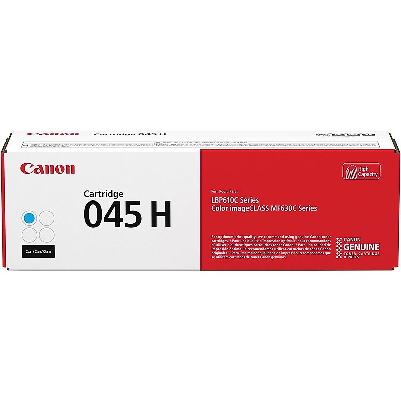 Canon 045 H Cyan High Yield Toner Cartridge, Prints Up to 2,200 Pages (1245C001) image 1