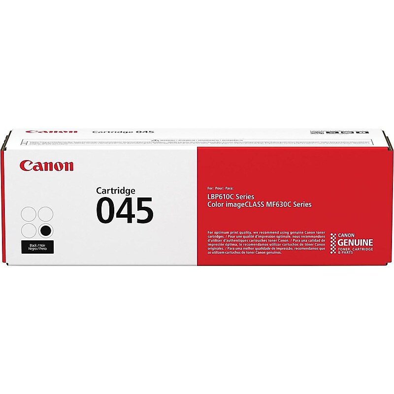 Canon 045 Black Standard Yield Toner Cartridge, Prints Up to 1,400 Pages (1242C001) image 1