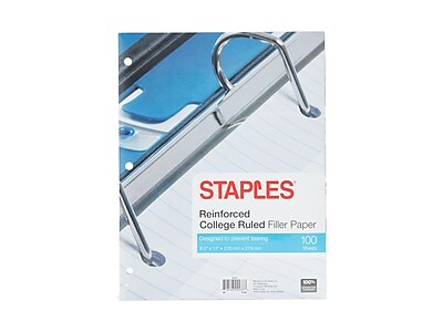 UPC 718103369510 product image for Staples Reinforced College Filler Paper, 8.5