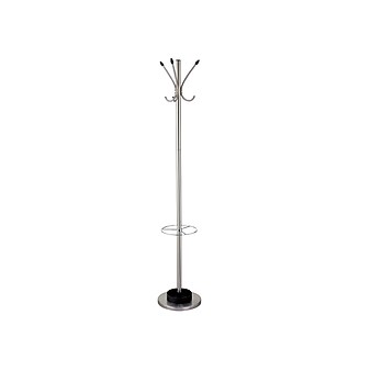 Adesso® Metal Coat Tree and Umbrella Stand, Brushed Steel (WK2058-22)