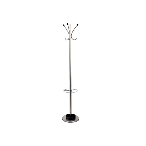 Adesso® Metal Coat Tree and Umbrella Stand, Brushed Steel (WK205822
