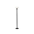 Adesso® Aries 73"H 300 W Torchiere, Black with White Acrylic Cone Shade (7500-01)