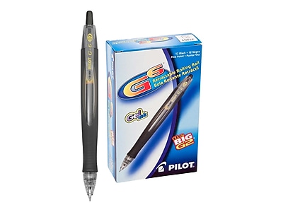 Pilot G-6 Retractable Gel Ink Pens - Fine Point 0.7mm, Blue Barrel & Ink, Pack Of 12