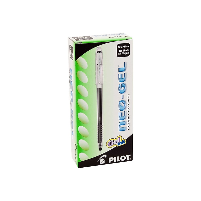 Pilot Neo-Gel Gel Pens, Fine Point, Black Ink, Dozen (14001) image 1