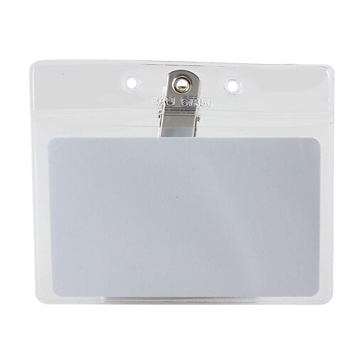 SICURIX Standard 3 1/2" x 2 1/2" ID Badge Holders, Clear, 50/Box (67850