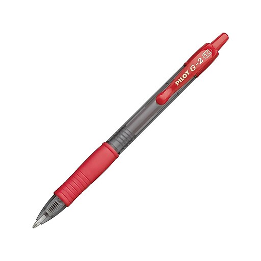 Pilot G2 Premium Retractable Gel Roller Pens, Bold Point, Red, 12/Pack