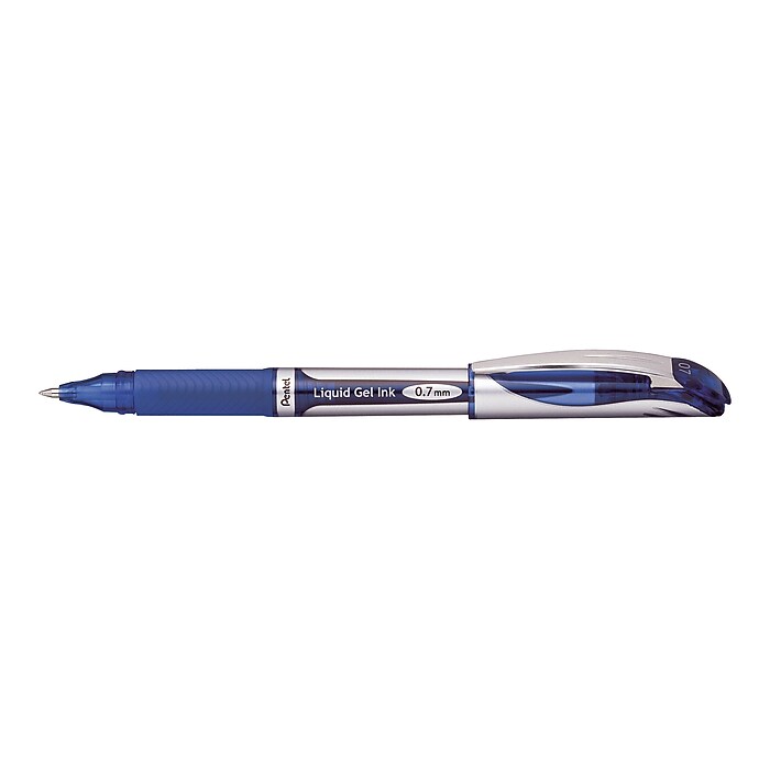 Pentel EnerGel Deluxe Gel Pens, Medium Point, Blue Ink, Dozen