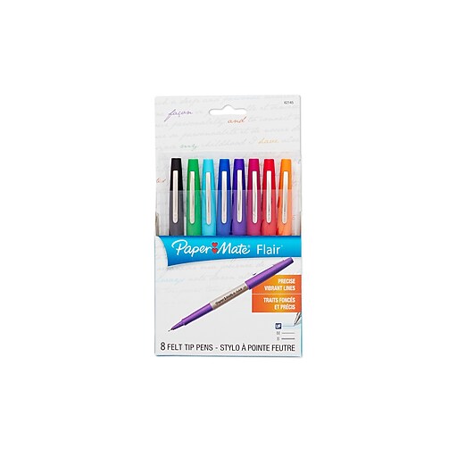 Paper Mate® Flair® FeltTip Pens, Ultra Fine Point, Assorted, 8/Pack