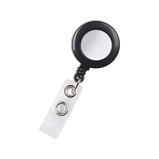 Staples Badge Reels, Black, 5/Pack (18911) Staples