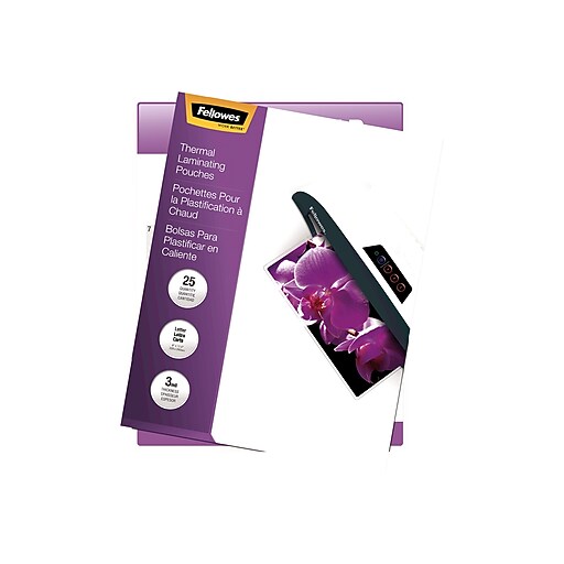 Fellowes ImageLast Thermal Laminating Pouches, Letter Size, 3 Mil, 25