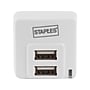 Staples Dual USB Adapter for Most Smartphones, White (19707)~#|#~sp40322210_sc7