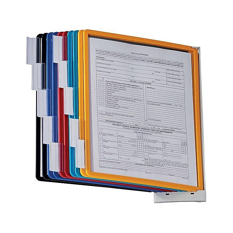 Durable Sherpa Document Holder, 8.5" x 11", Vertical, Wall Mounted,  Multicolor Plastic (554100) image 1