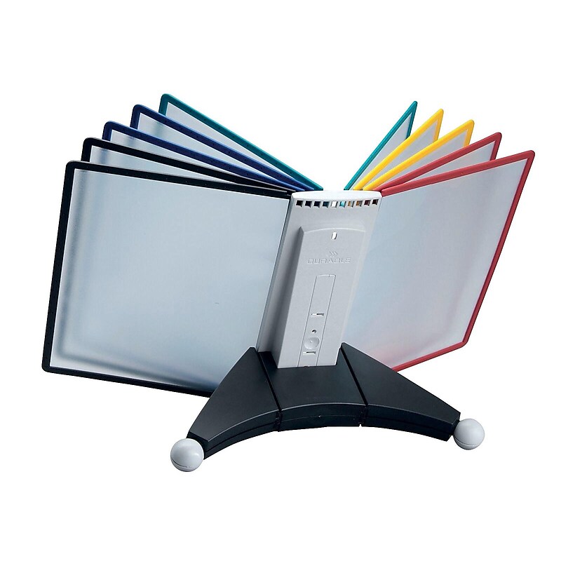 Durable Sherpa Document Holder, 8.5" x 11", Vertical, Desktop/Wall, Multicolor Plastic (554200) image 1