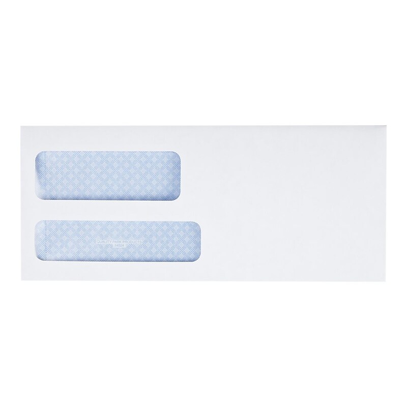 Quality Park Gummed Security Tinted #9 Double Window Envelopes, 3 7/8" x 8 7/8", White Wove, 500/Box (QUA24524) image 1