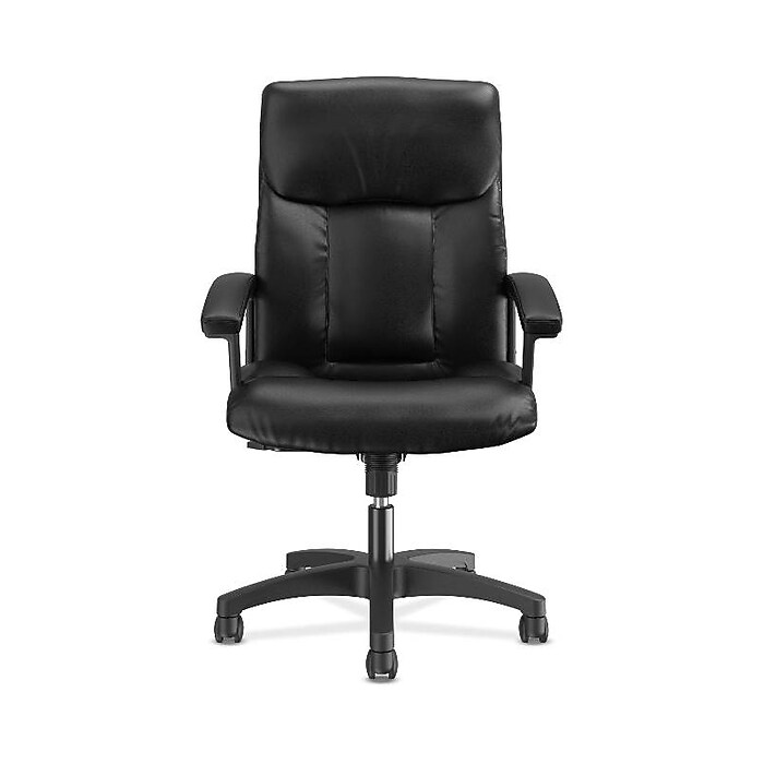 HON SofThread Leather High-Back Executive Chair, Center-Tilt