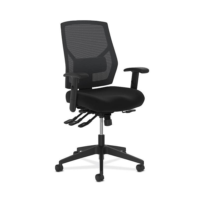 HON Crio High-Back Task Chair, Mesh Back, Adjustable Arms, Adjustable Lumbar, Black Fabric (BSXVL582ES10T) image 1