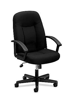 HON High-Back Executive Chair, Center-Tilt, Fixed Arms, Black Fabric (BSXVL601VA10) Simolary simolary.com